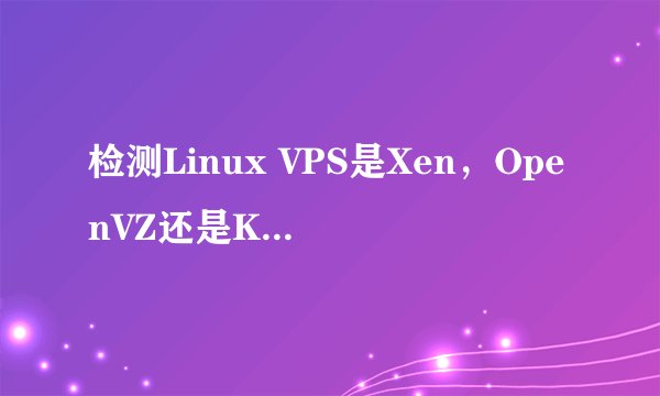 检测Linux VPS是Xen，OpenVZ还是KVM真假方法