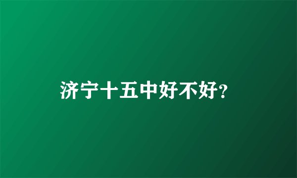 济宁十五中好不好？