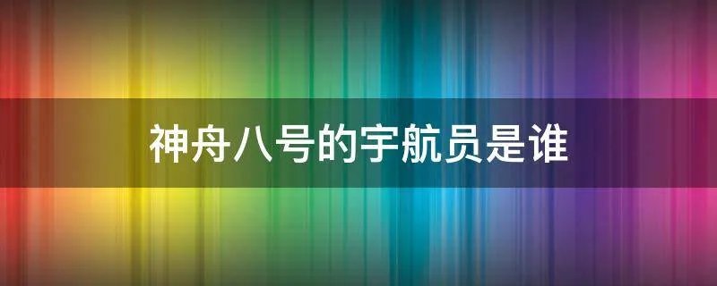 神舟八号的宇航员是谁