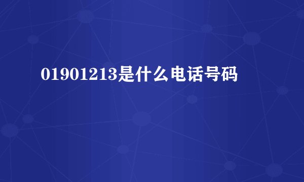 01901213是什么电话号码