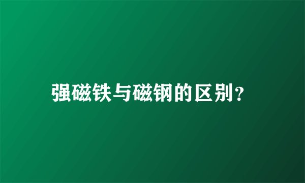 强磁铁与磁钢的区别？