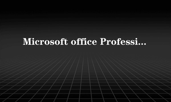 Microsoft office Professional edition是什么?