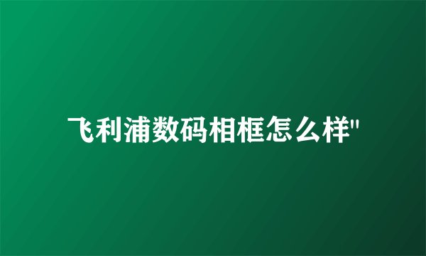 飞利浦数码相框怎么样