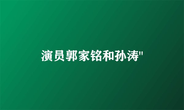 演员郭家铭和孙涛