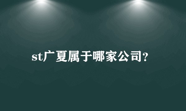 st广夏属于哪家公司？