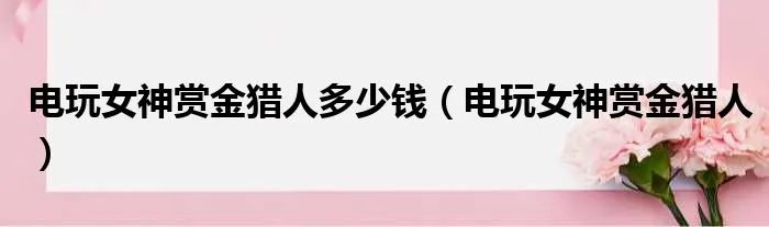 电玩女神赏金猎人多少钱（电玩女神赏金猎人）