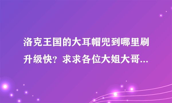 洛克王国的大耳帽兜到哪里刷升级快？求求各位大姐大哥了！！！急需~~