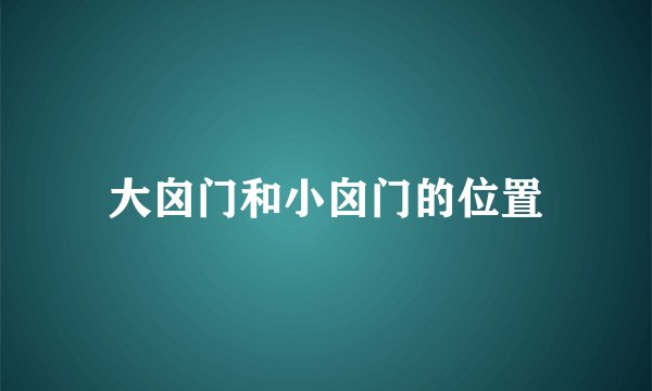 大囟门和小囟门的位置