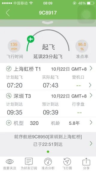 春秋航空 9C8917 7:20--9:35 上海虹桥机场T1到深圳宝安机场航班 我去深圳机场