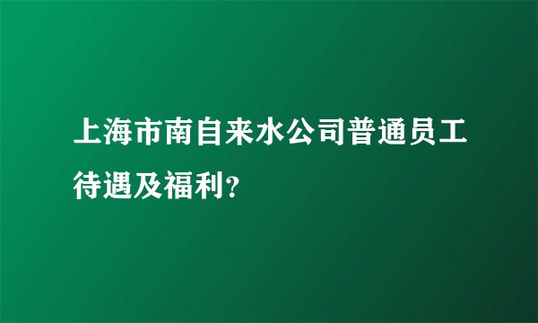 上海市南自来水公司普通员工待遇及福利？