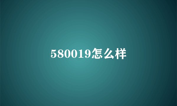 580019怎么样