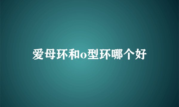 爱母环和o型环哪个好