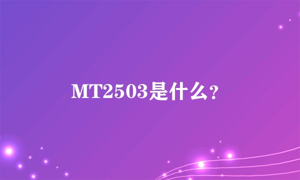MT2503是什么？