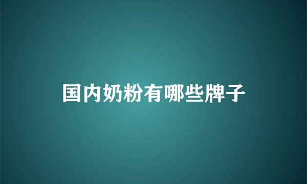 国内奶粉有哪些牌子