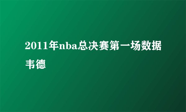 2011年nba总决赛第一场数据韦德
