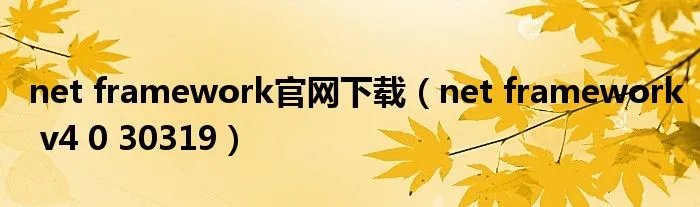 net framework官网下载（net framework v4 0 30319）
