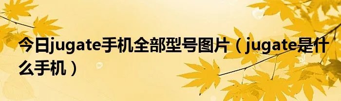 今日jugate手机全部型号图片（jugate是什么手机）