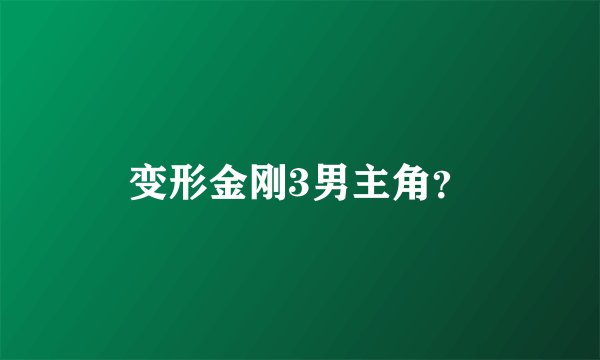 变形金刚3男主角？