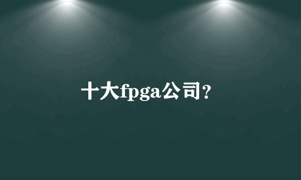 十大fpga公司？