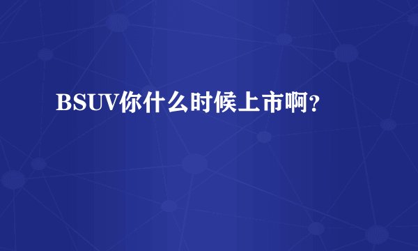 BSUV你什么时候上市啊？