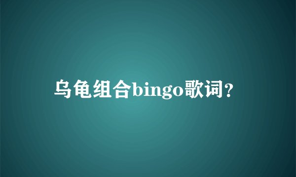 乌龟组合bingo歌词？