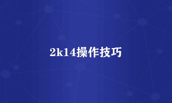 2k14操作技巧