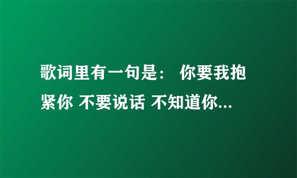 歌词里有一句是： 你要我抱紧你 不要说话 不知道你的心都在哪 这是什么歌？