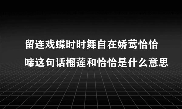 留连戏蝶时时舞自在娇莺恰恰啼这句话榴莲和恰恰是什么意思