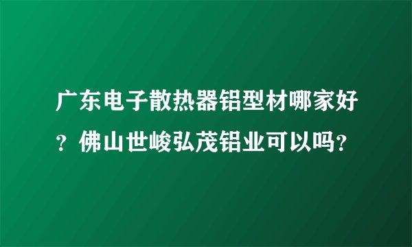 广东电子散热器铝型材哪家好？佛山世峻弘茂铝业可以吗？
