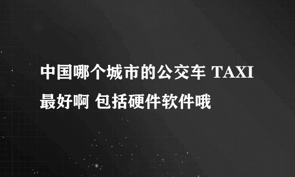 中国哪个城市的公交车 TAXI最好啊 包括硬件软件哦