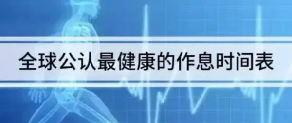 世界上公认最健康的作息时间表？