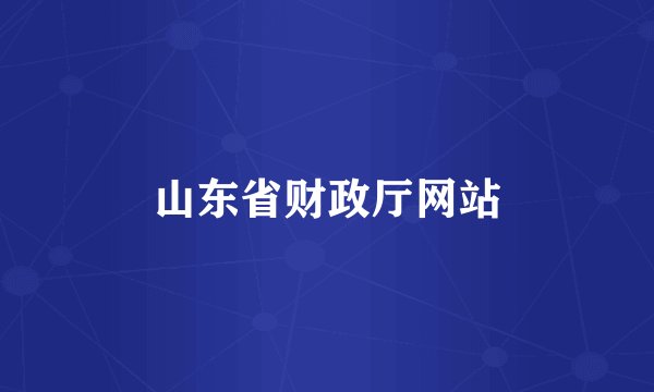 山东省财政厅网站