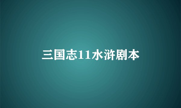 三国志11水浒剧本