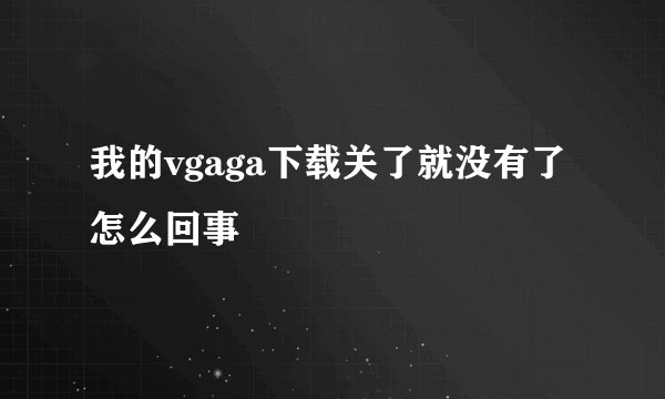 我的vgaga下载关了就没有了怎么回事