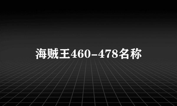 海贼王460-478名称