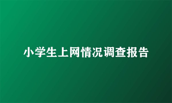 小学生上网情况调查报告