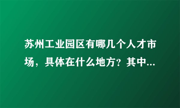 苏州工业园区有哪几个人才市场，具体在什么地方？其中哪些是每天都招的？哪些是隔天招的？