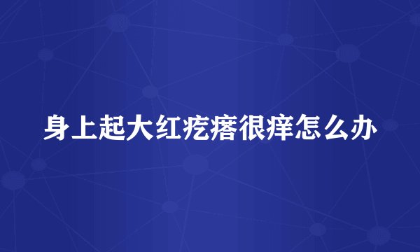 身上起大红疙瘩很痒怎么办