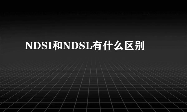 NDSI和NDSL有什么区别