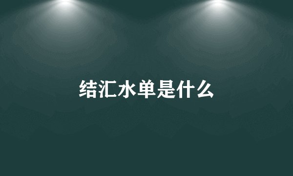 结汇水单是什么