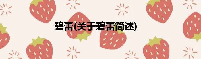 碧蕾(关于碧蕾简述)