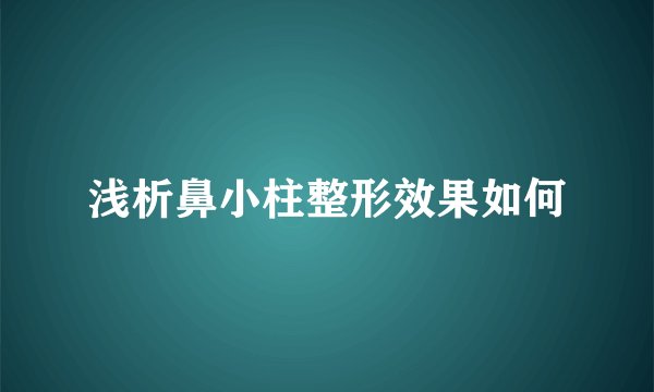 浅析鼻小柱整形效果如何