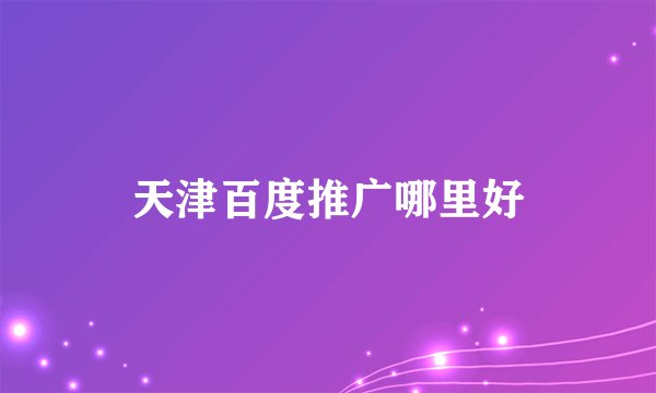 天津百度推广哪里好