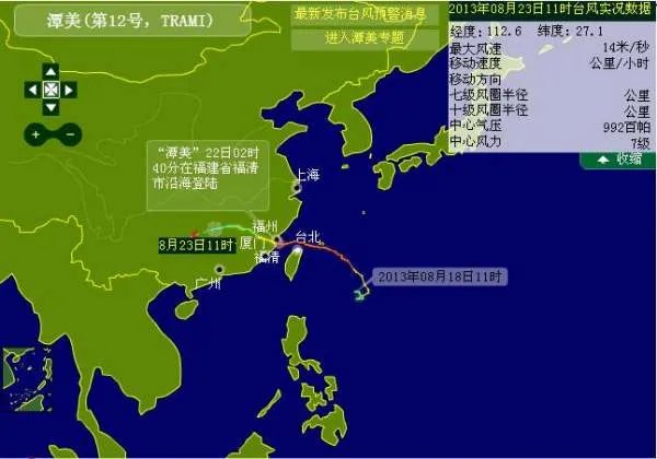 台风谭美经过的路线和位置