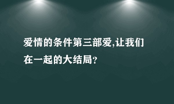 爱情的条件第三部爱,让我们在一起的大结局？
