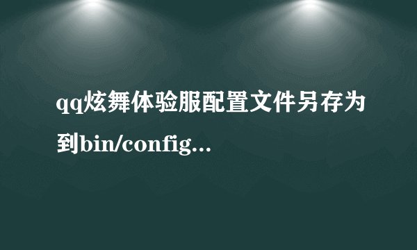 qq炫舞体验服配置文件另存为到bin/config里了为什么还是正服