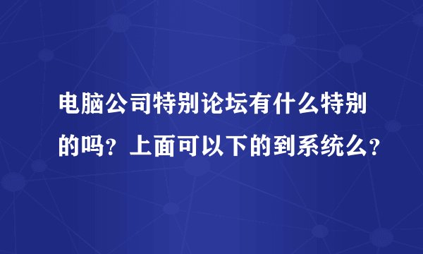 电脑公司特别论坛有什么特别的吗？上面可以下的到系统么？