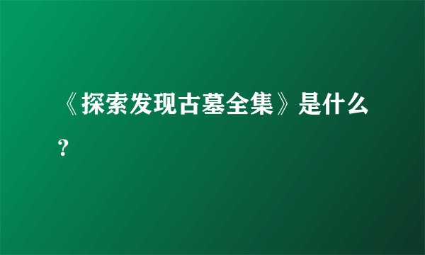 《探索发现古墓全集》是什么？
