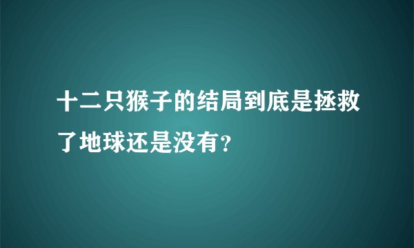 十二只猴子的结局到底是拯救了地球还是没有？