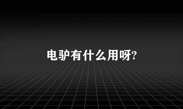 电驴有什么用呀?